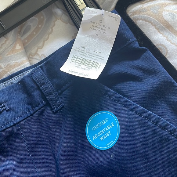 NWT Boys navy flat front pants Adjustable waist size 12 - Picture 6 of 6